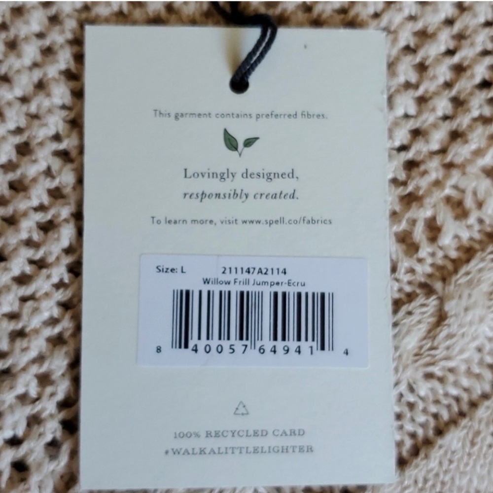 NWT Spell Willow Frill Jumper Cream Ruffle Sweater - Picture 3 of 7